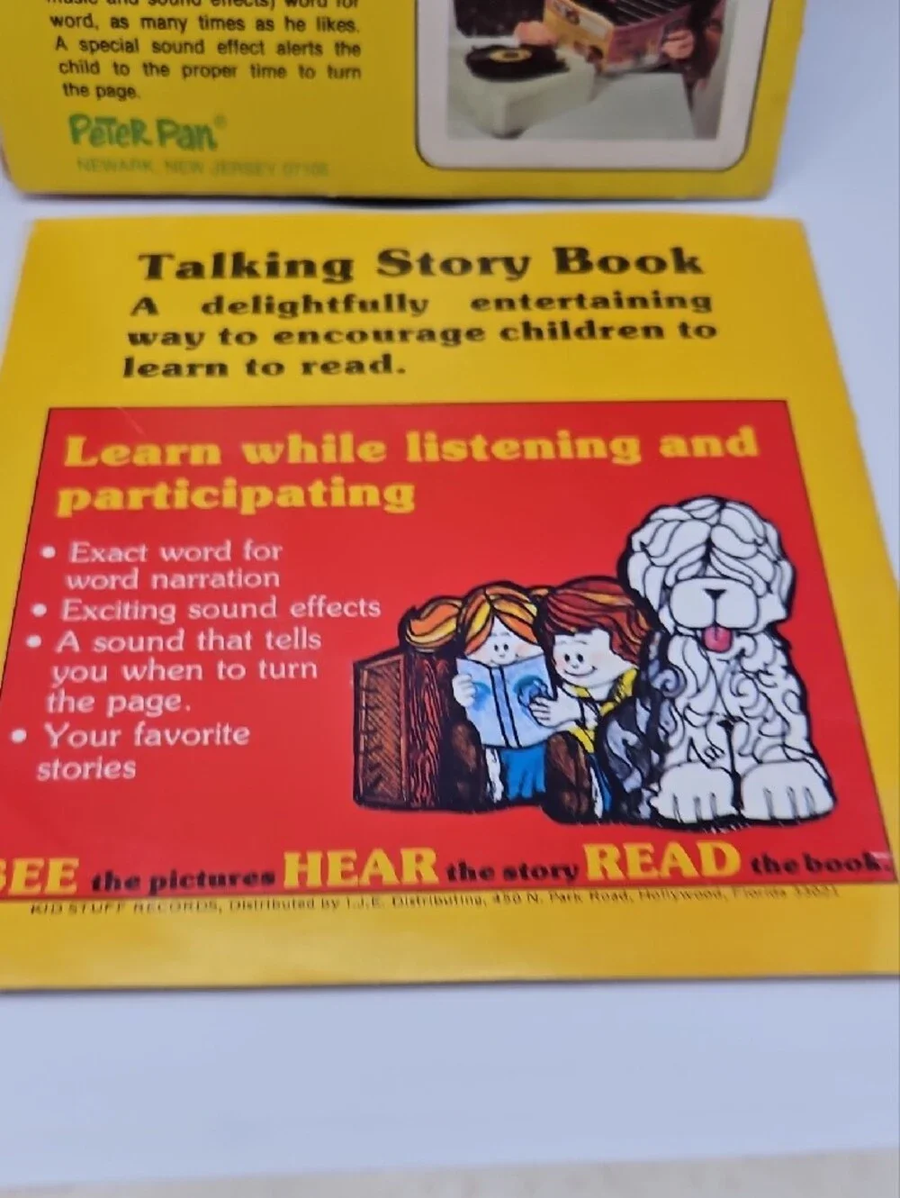 Vintage Lot 6 Vintage Book & Record Kids Variety 33 1/3 RPM & 45 RPM Collectible